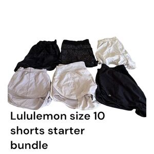 Lululemon Athletic Shorts Bundle - Black, White, Gray